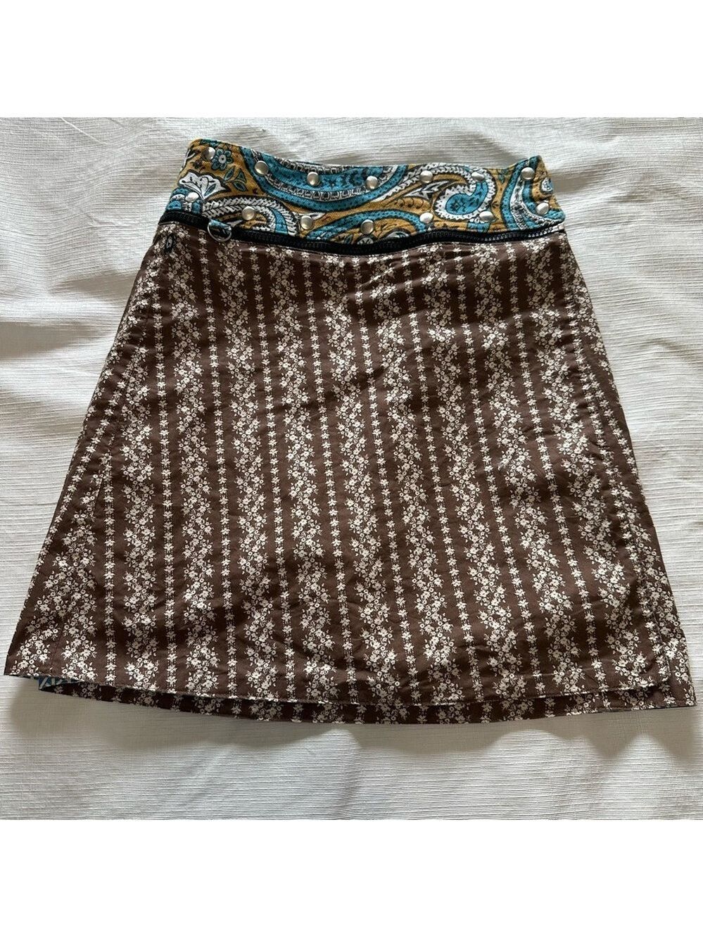 Reversible /Interchangeable A-Line Knee-Length Skirt for Casual Wear S-L